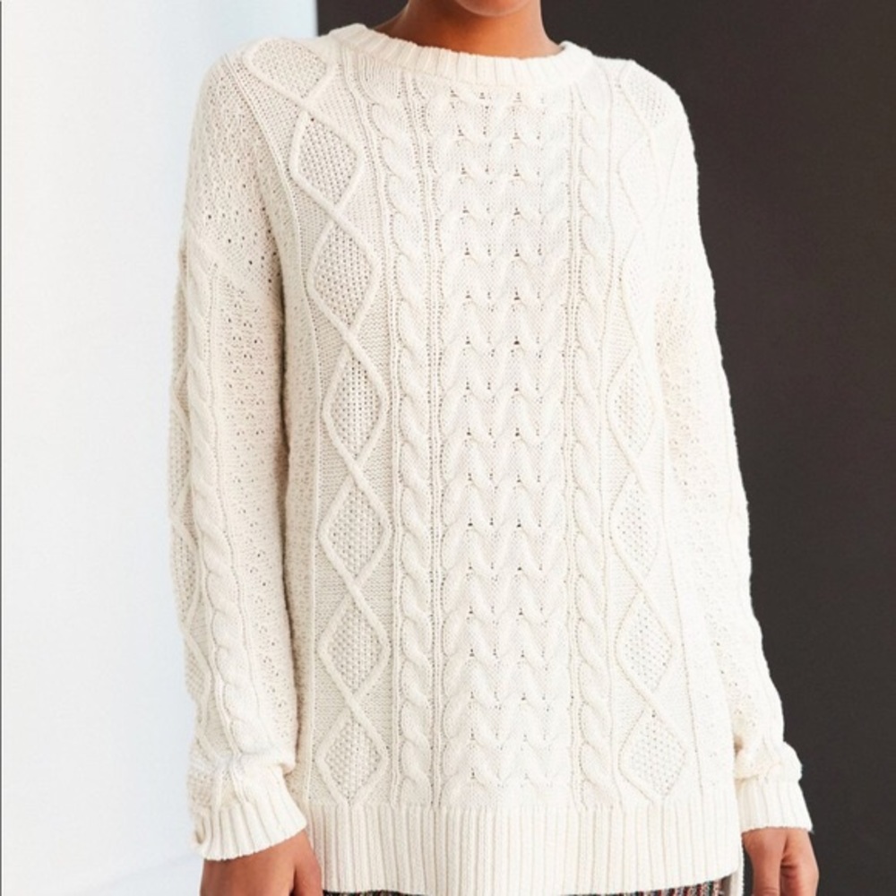 BDG/UO cable knit patch sweater